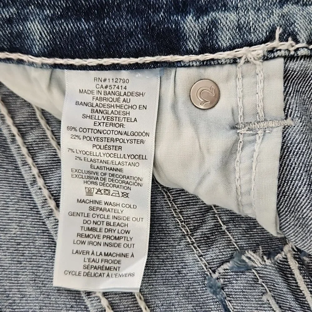 NEW True Religion Geno Big T Flap Jeans Men's 38x32 Blue Flap Relaxed Slim‎ NWT
